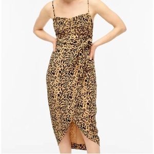 JCrew tie waist spaghetti strap dress with slit